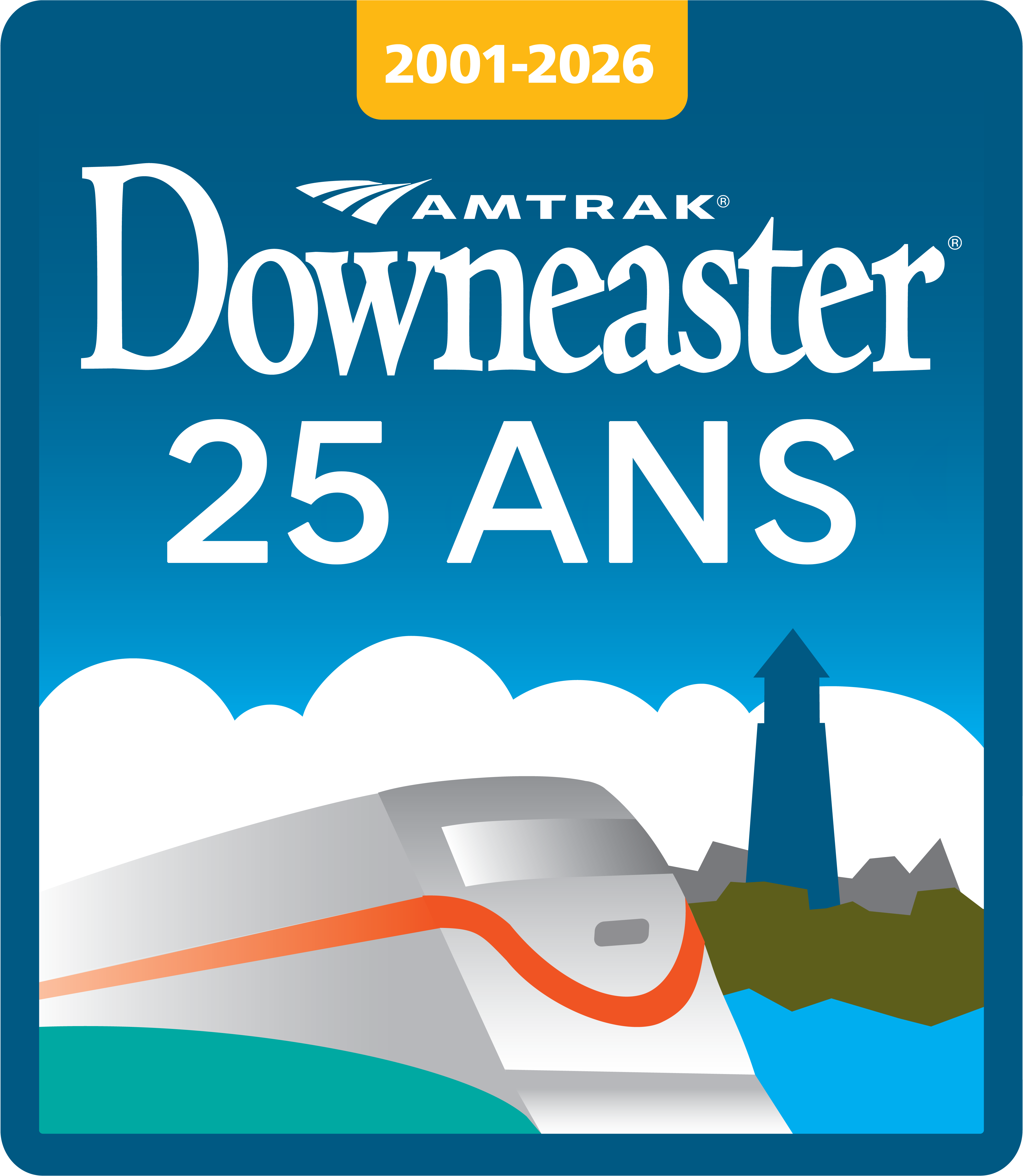 Logo d’Amtrak Downeaster – 25 ans